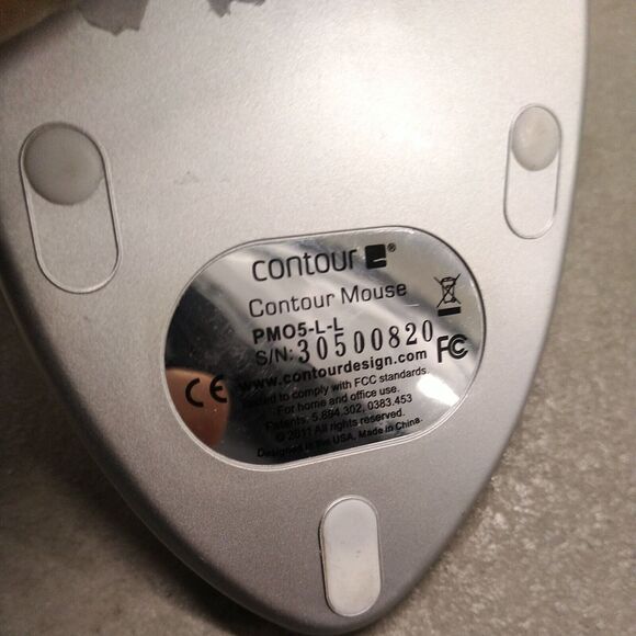 Contour Design PM05-L-L Large Left Handed Contour Mouse Light Gray Tested - Picture 6 of 8